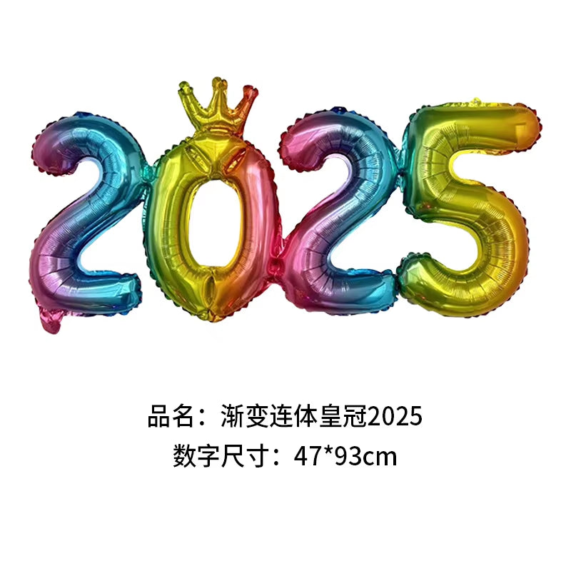 2026 Gold Crown Foil Number Balloons for 2026 New Year Christmas Eve Festival Party Supplies Graduation Decorations Navidad 2025