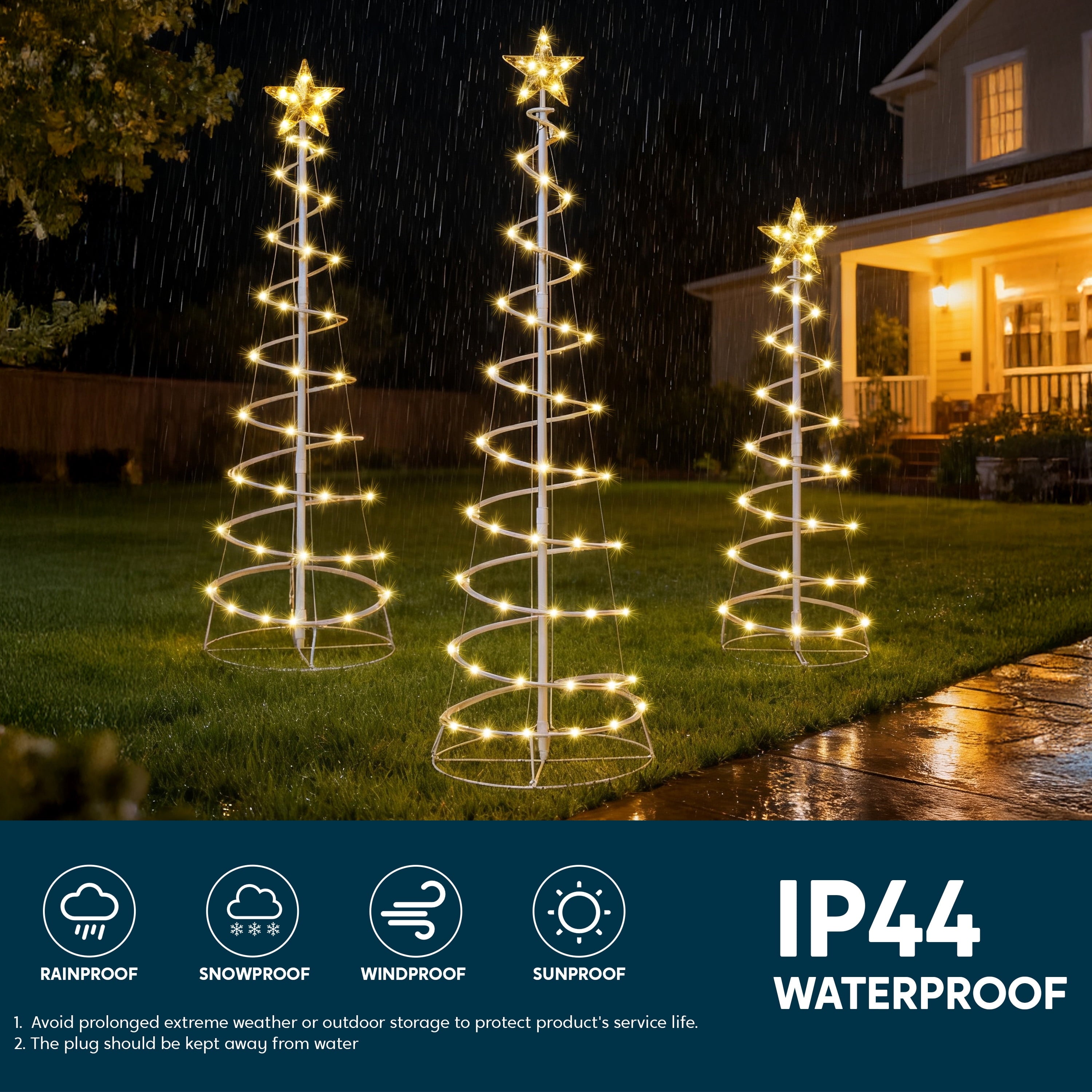 3 Pack Spiral Tree Christmas Decoration Outdoor,218 LED Christmas Tree Light Decorations,Christmas Yard Light with Stakes Decorations Outdoor Holiday Decor