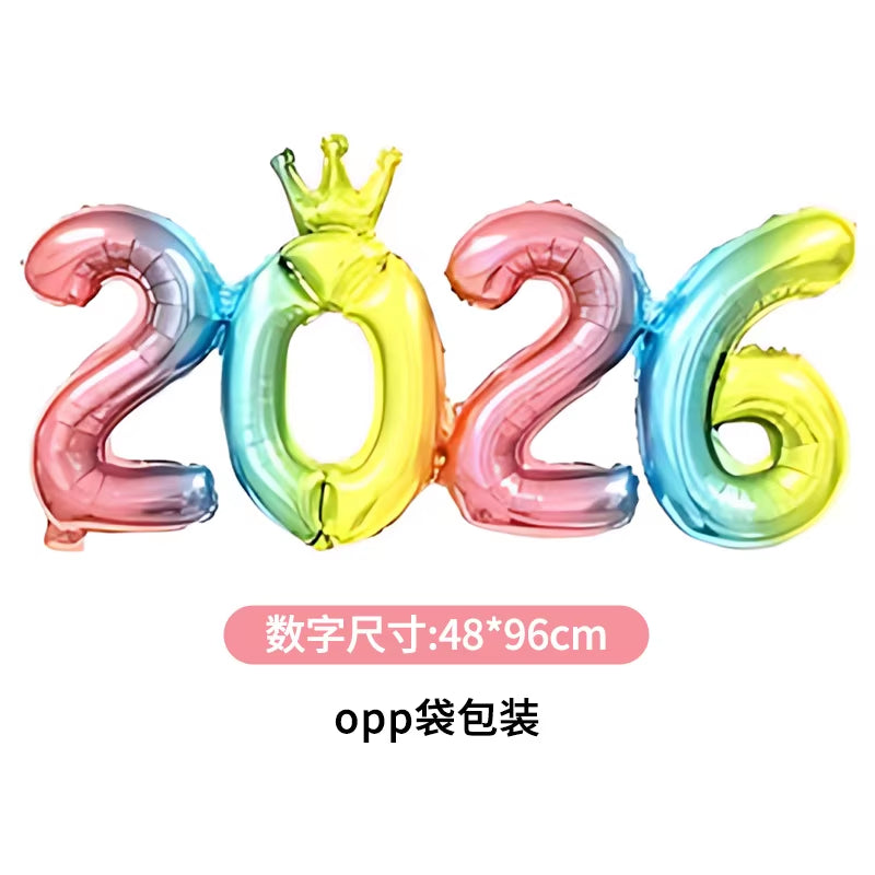 2026 Gold Crown Foil Number Balloons for 2026 New Year Christmas Eve Festival Party Supplies Graduation Decorations Navidad 2025
