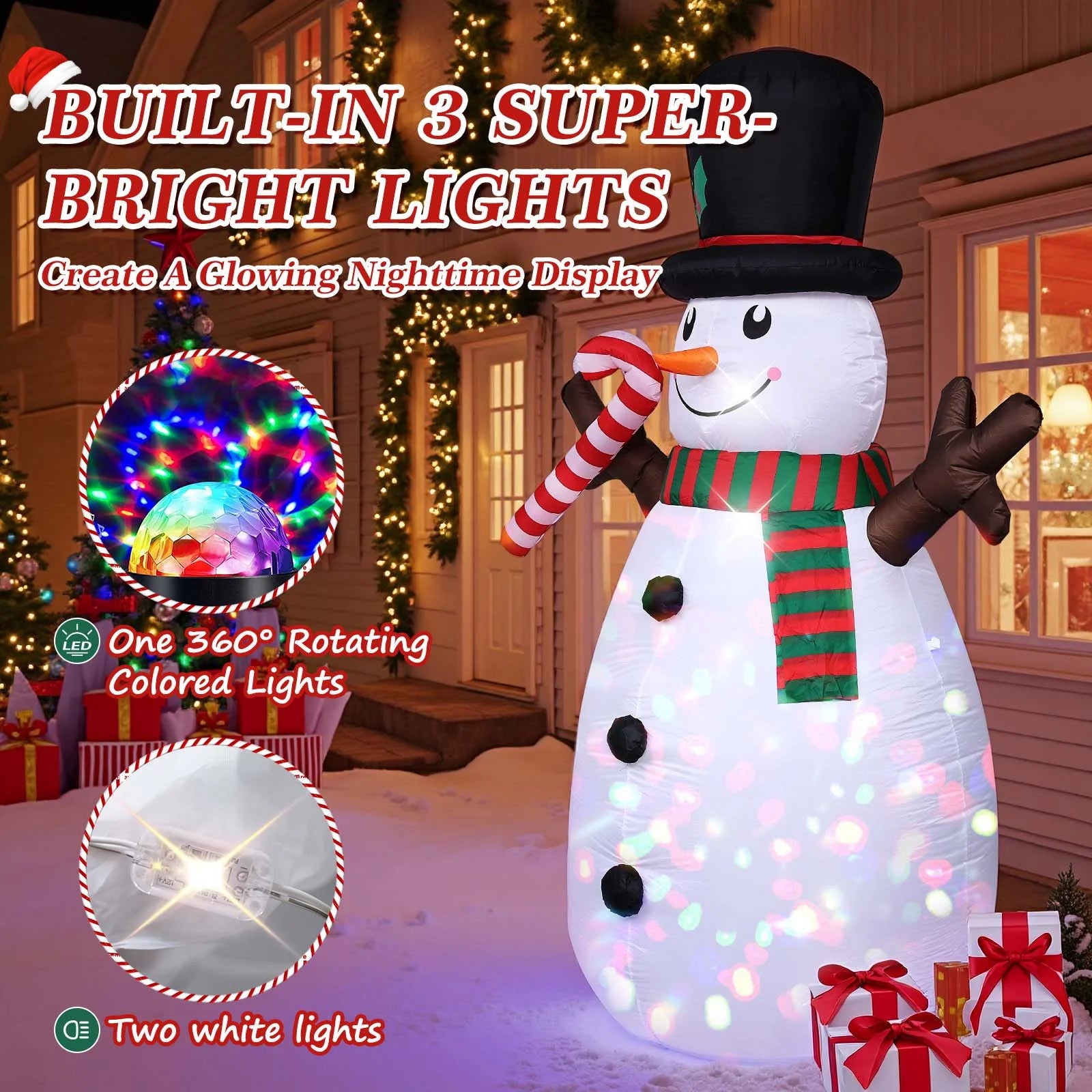 8 FT Christmas Inflatables Snowman Outdoor Decorations 