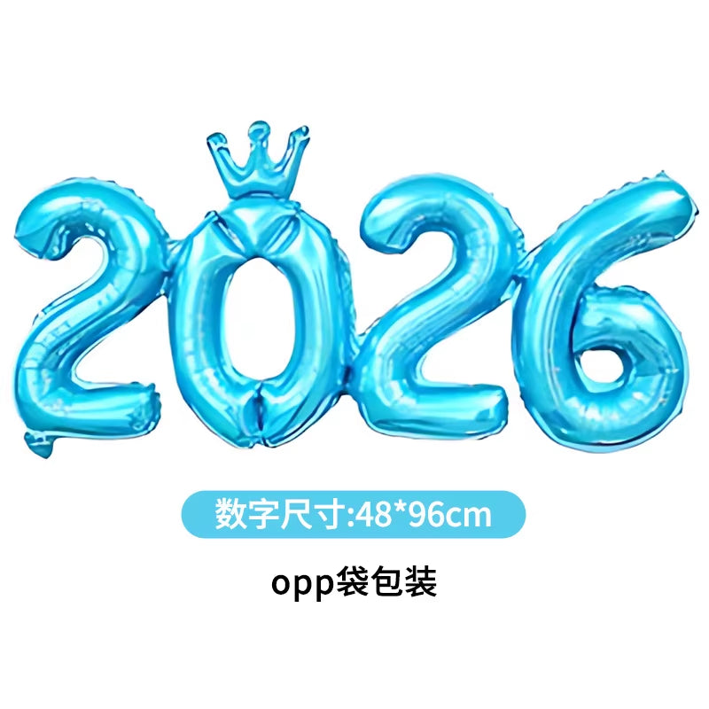2026 Gold Crown Foil Number Balloons for 2026 New Year Christmas Eve Festival Party Supplies Graduation Decorations Navidad 2025
