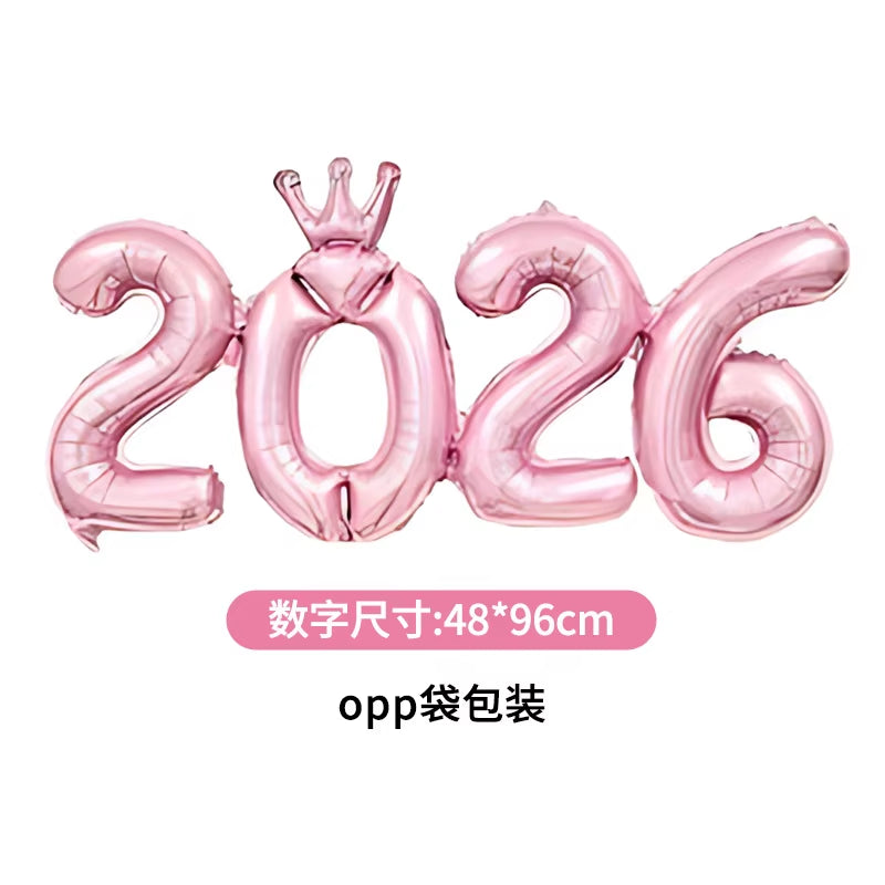 2026 Gold Crown Foil Number Balloons for 2026 New Year Christmas Eve Festival Party Supplies Graduation Decorations Navidad 2025