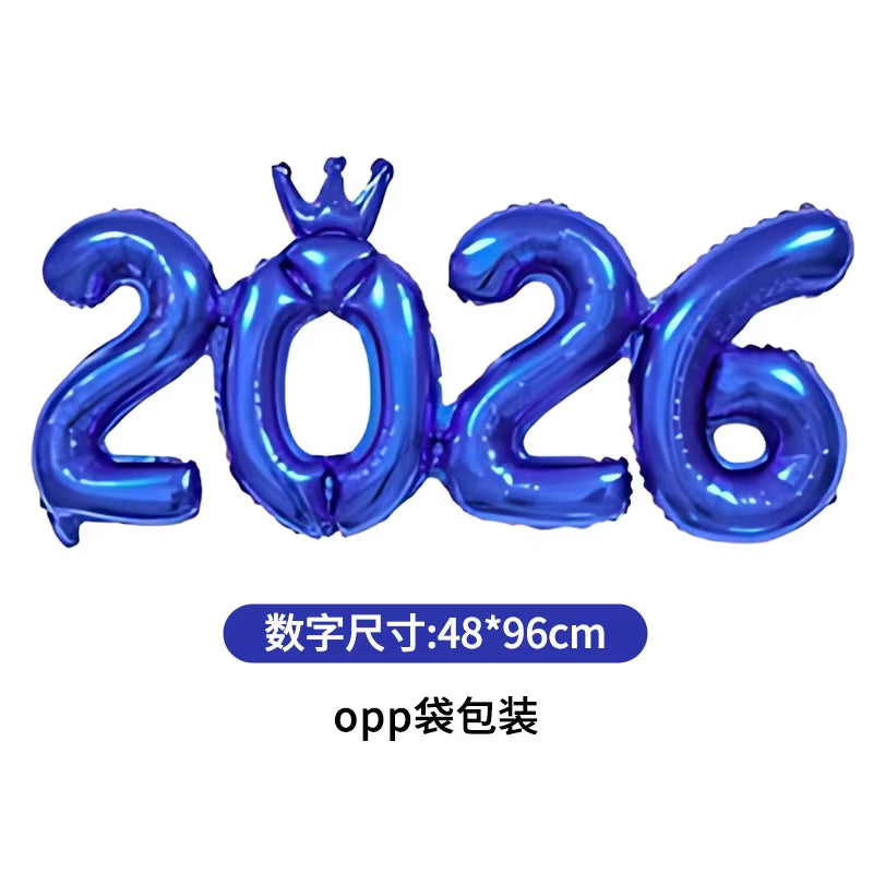 2026 Gold Crown Foil Number Balloons for 2026 New Year Christmas Eve Festival Party Supplies Graduation Decorations Navidad 2025