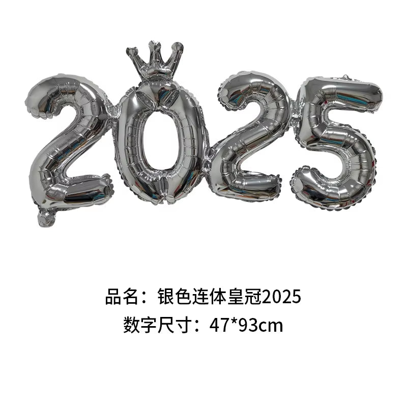 2026 Gold Crown Foil Number Balloons for 2026 New Year Christmas Eve Festival Party Supplies Graduation Decorations Navidad 2025