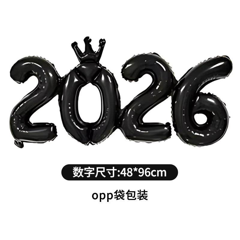 2026 Gold Crown Foil Number Balloons for 2026 New Year Christmas Eve Festival Party Supplies Graduation Decorations Navidad 2025
