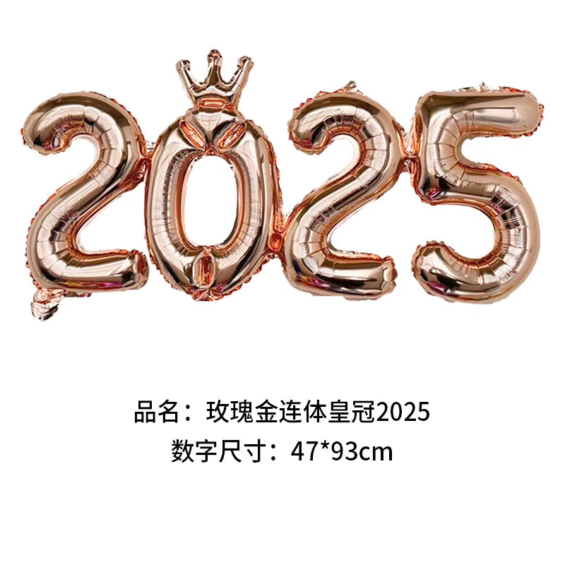 2026 Gold Crown Foil Number Balloons for 2026 New Year Christmas Eve Festival Party Supplies Graduation Decorations Navidad 2025