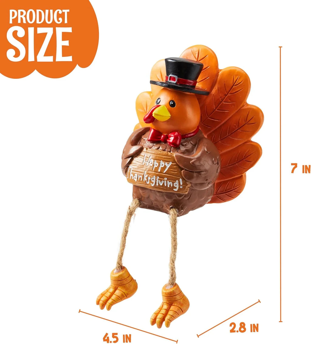 3 PCS Thanksgiving Turkey Tabletop Centerpiece Decor, Resin Turkey Figurines,Thanksgiving Decoration, Autumn Decor,Thanksgiving Fall Harvest Home Decorations,Indoor Kitchen Décor