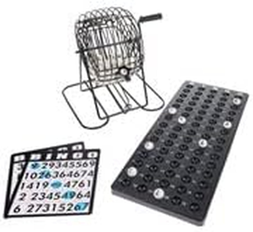 Complete Bingo Game Set with Black Bingo Cage Large Master Board Plastic Bingo B