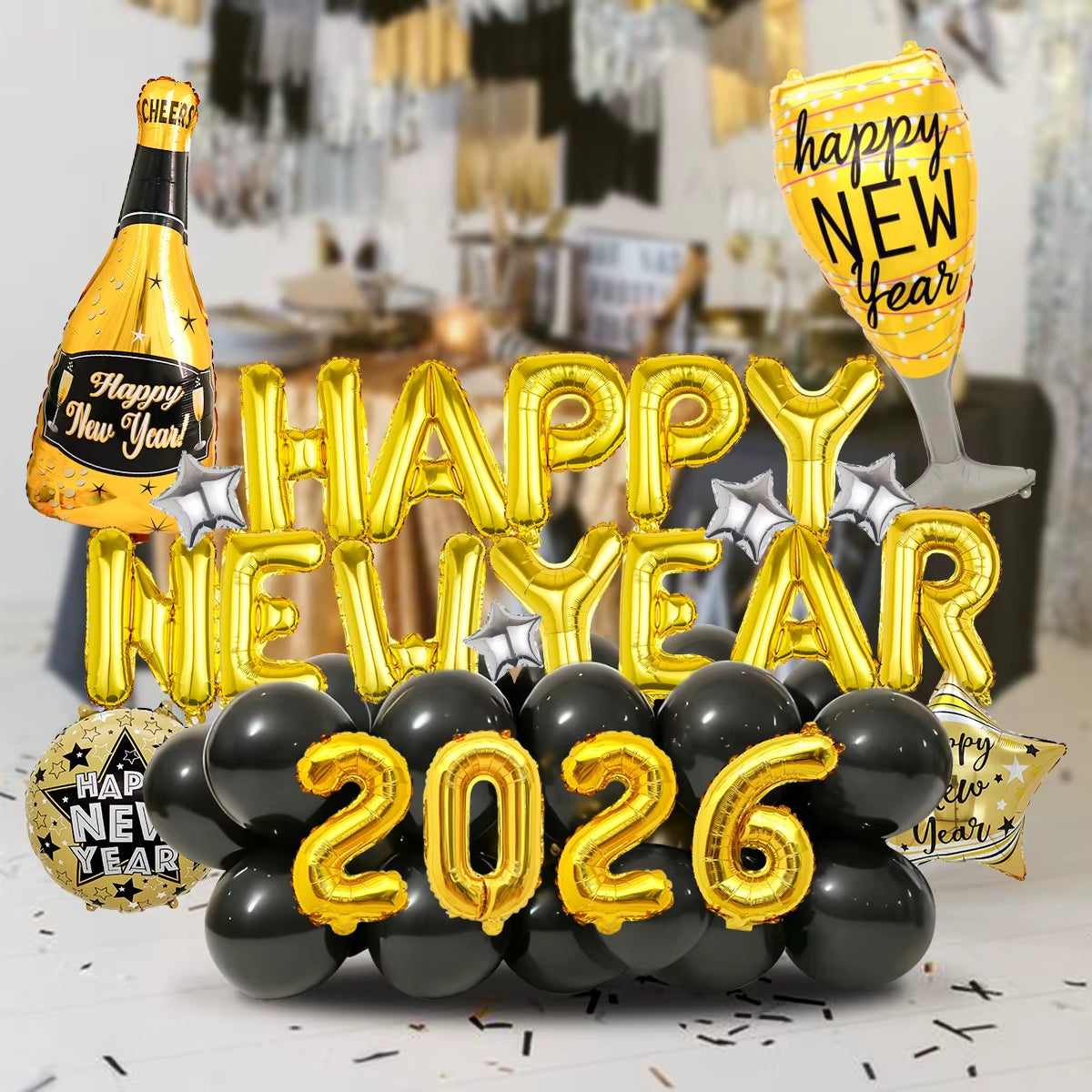 30Pcs 2026 New Year Balloon Set, New Year Party Decorations 