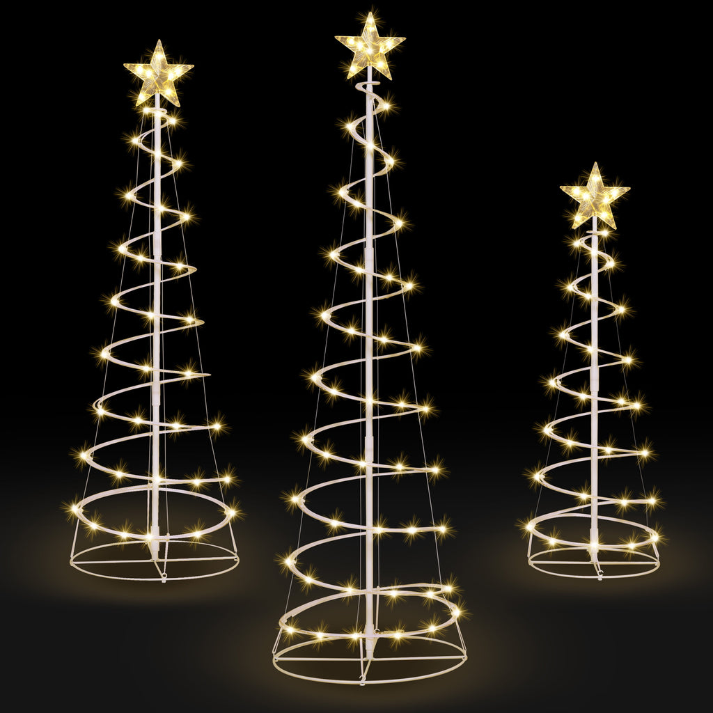 3 Pack Spiral Tree Christmas Decoration Outdoor,218 LED Christmas Tree Light Decorations,Christmas Yard Light with Stakes Decorations Outdoor Holiday Decor