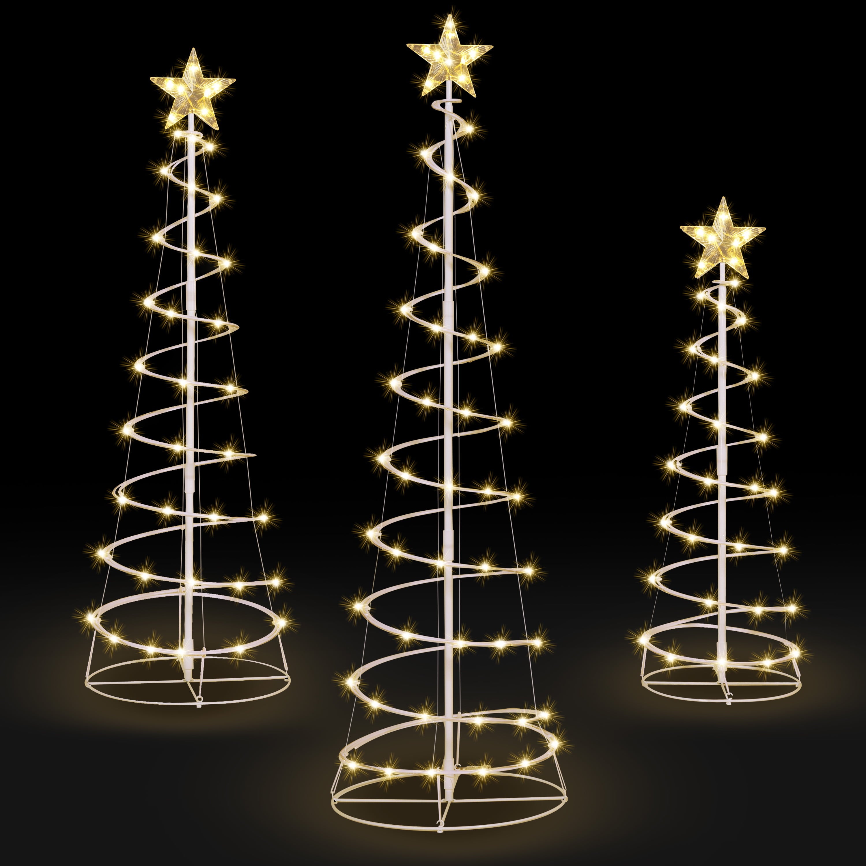 3 Pack Spiral Tree Christmas Decoration Outdoor,218 LED Christmas Tree Light Decorations,Christmas Yard Light with Stakes Decorations Outdoor Holiday Decor