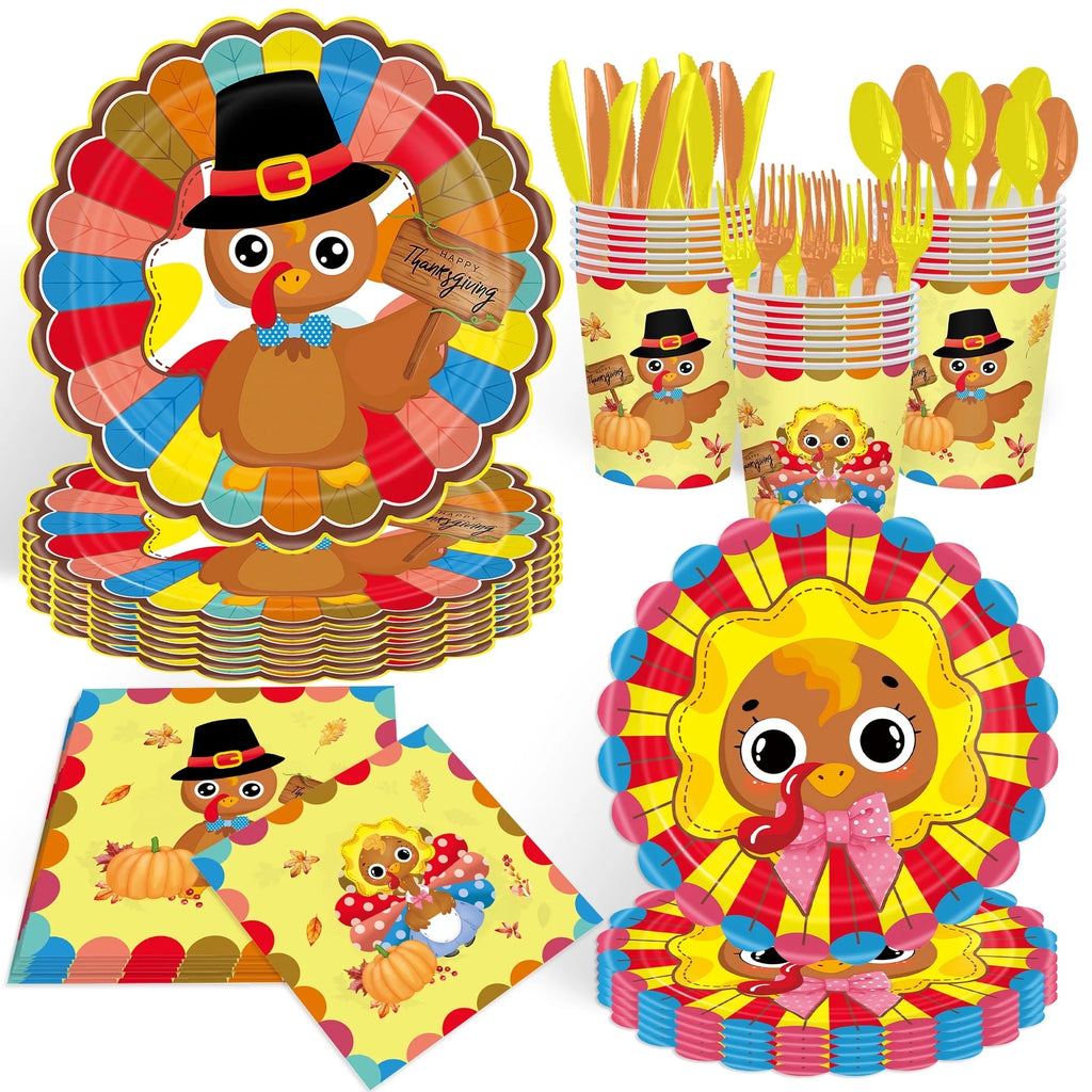 Thanksgiving Tableware Set,Thanksgiving Party Supplies Serves 20 Guests