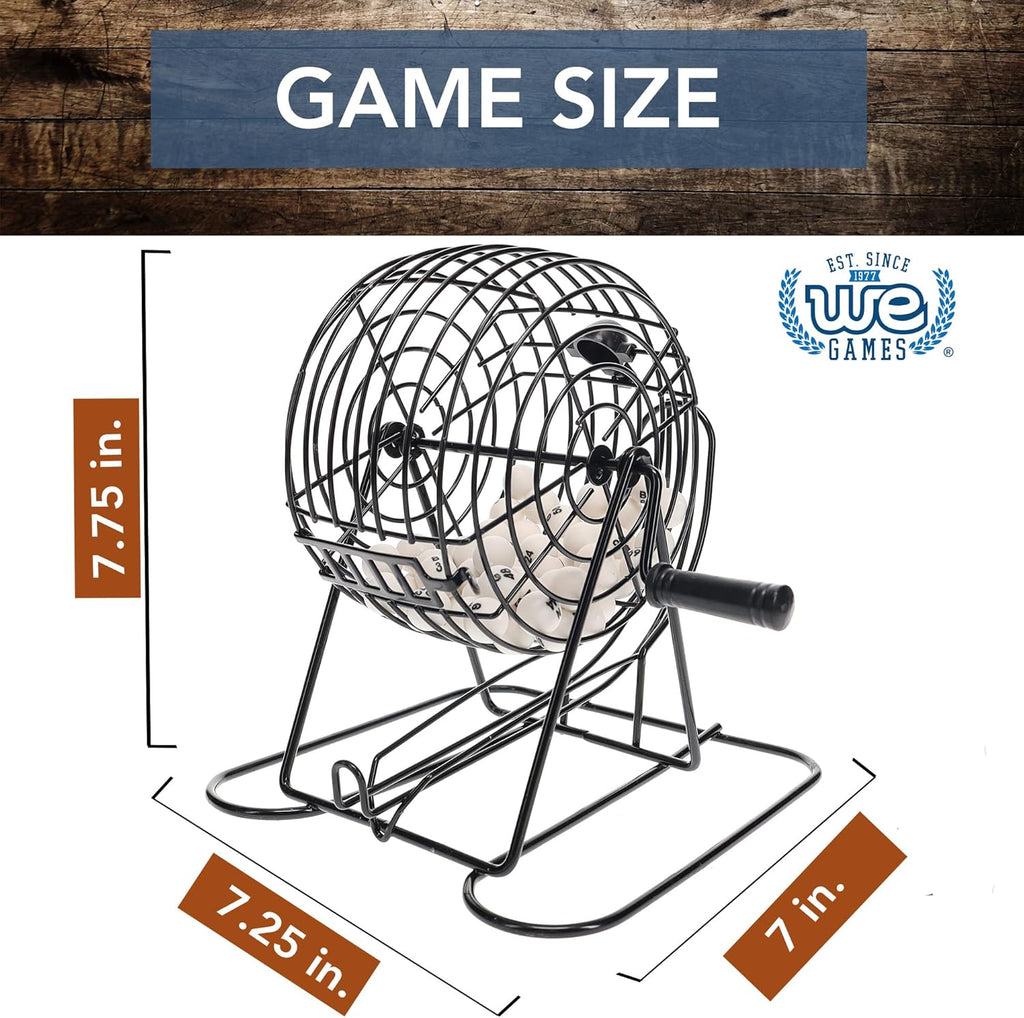 Complete Bingo Game Set with Black Bingo Cage Large Master Board Plastic Bingo B