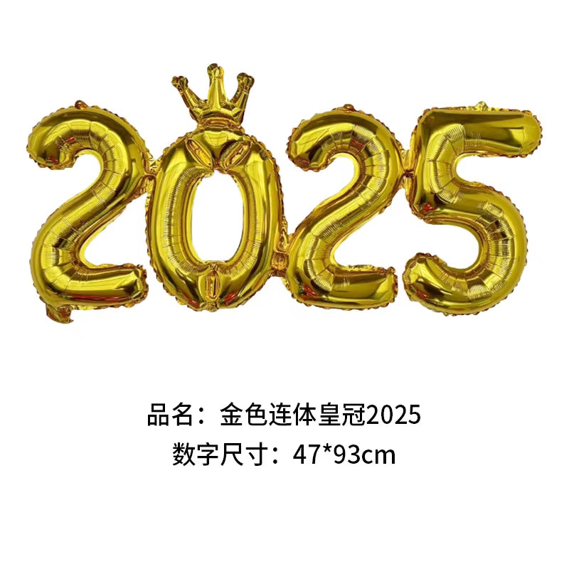 2026 Gold Crown Foil Number Balloons for 2026 New Year Christmas Eve Festival Party Supplies Graduation Decorations Navidad 2025